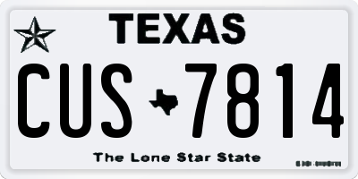 TX license plate CUS7814