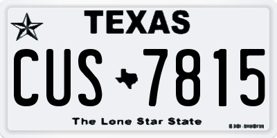 TX license plate CUS7815