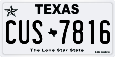 TX license plate CUS7816