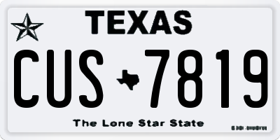 TX license plate CUS7819