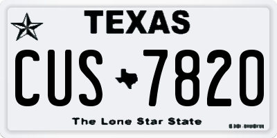 TX license plate CUS7820
