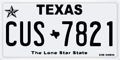 TX license plate CUS7821