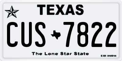 TX license plate CUS7822