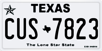 TX license plate CUS7823
