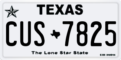 TX license plate CUS7825