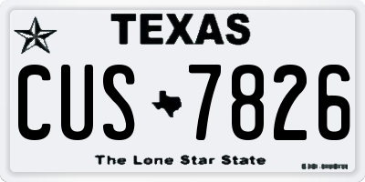 TX license plate CUS7826