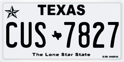 TX license plate CUS7827