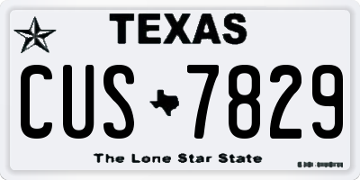 TX license plate CUS7829