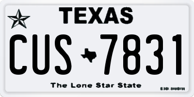 TX license plate CUS7831