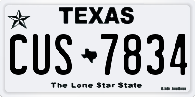 TX license plate CUS7834