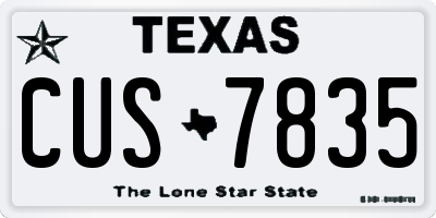 TX license plate CUS7835