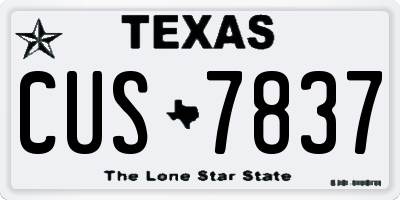 TX license plate CUS7837