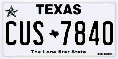 TX license plate CUS7840