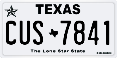 TX license plate CUS7841