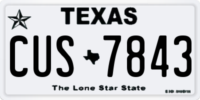 TX license plate CUS7843