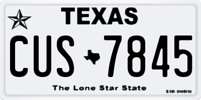 TX license plate CUS7845