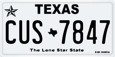 TX license plate CUS7847