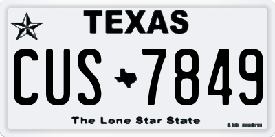 TX license plate CUS7849