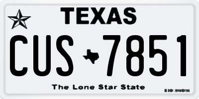 TX license plate CUS7851
