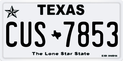 TX license plate CUS7853