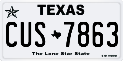 TX license plate CUS7863