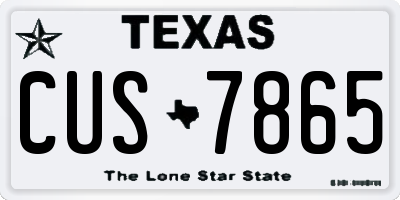 TX license plate CUS7865