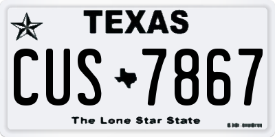 TX license plate CUS7867