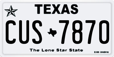 TX license plate CUS7870