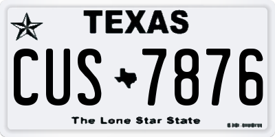 TX license plate CUS7876