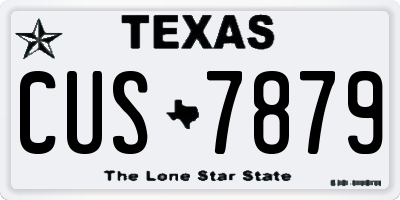TX license plate CUS7879
