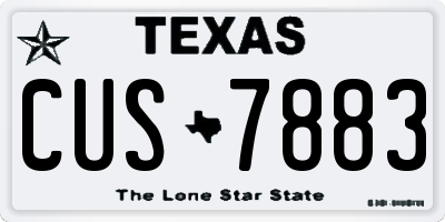 TX license plate CUS7883