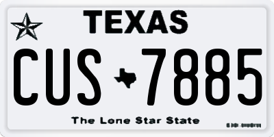 TX license plate CUS7885
