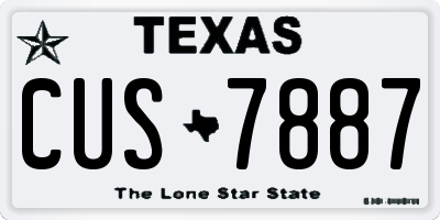 TX license plate CUS7887