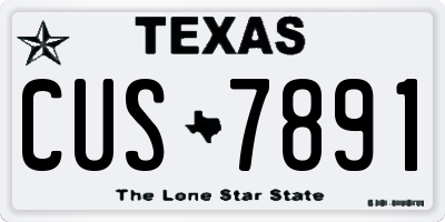 TX license plate CUS7891