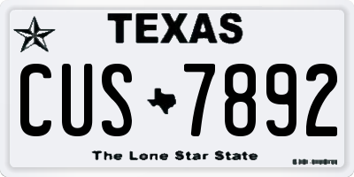 TX license plate CUS7892
