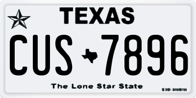 TX license plate CUS7896