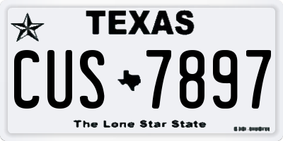 TX license plate CUS7897