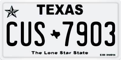 TX license plate CUS7903