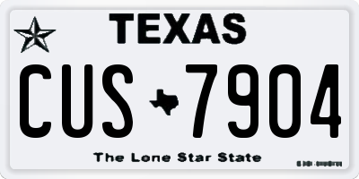 TX license plate CUS7904