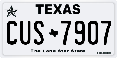 TX license plate CUS7907