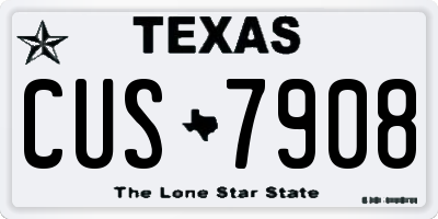 TX license plate CUS7908