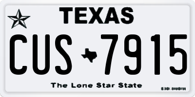 TX license plate CUS7915