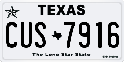 TX license plate CUS7916