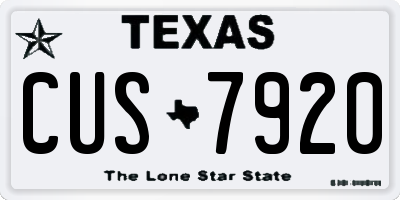 TX license plate CUS7920
