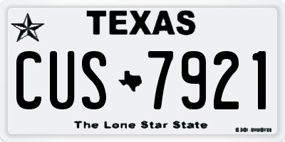 TX license plate CUS7921