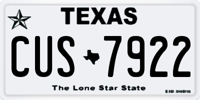 TX license plate CUS7922