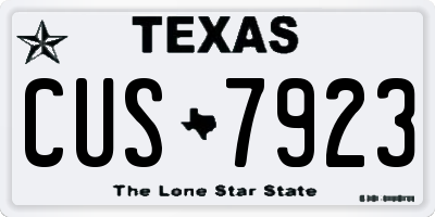 TX license plate CUS7923