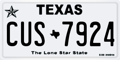 TX license plate CUS7924