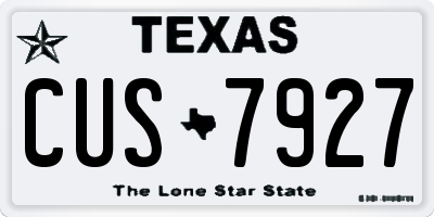 TX license plate CUS7927