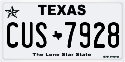 TX license plate CUS7928
